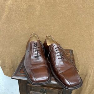 Mezlan Brown Leather Split-Toe Derby Shoes M 13